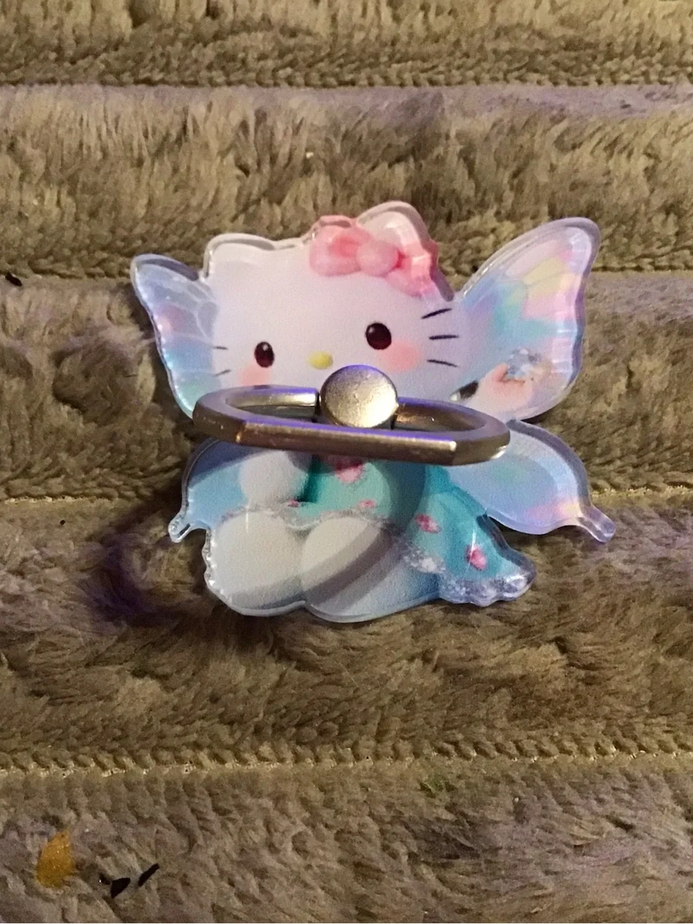 Sanrio Hello Kitty Fairy Ring Holder - Pastel Pink, Blue & Iridescent